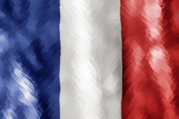 Abstract Paint Stroked Flag - France