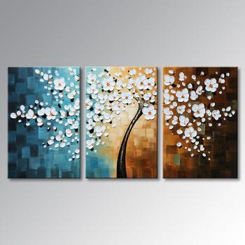 Amazon.com: Everfun Art Hand Painted Palette Knife Tree Oil ...