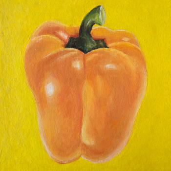 Acrylic painting of yellow pepper