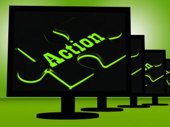 Action On Monitors Showing Acting