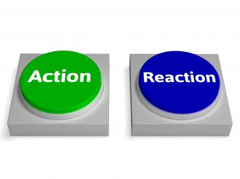 Action Reaction Buttons Shows Acting And Reacting