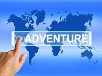 Adventure Map Represents International or Worldwide Adventure and Enth