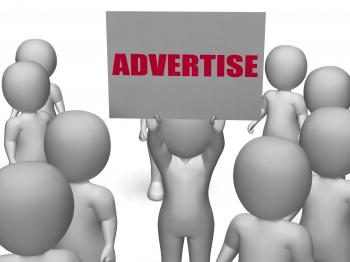 Advertise Board Character Means Product Presentation Or Marketing Serv