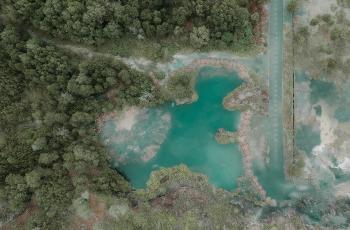 Aerial Photography Of Blue Lake
