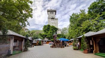 Tower on Mount Akhun timelapse hyperlapse, Russia, Sochi ourdoors ...