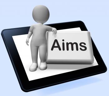 Aims Button With Character Shows Targeting Purpose And Aspiration