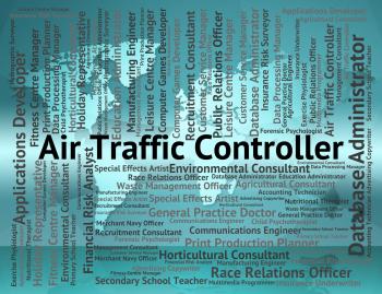 Air Traffic Controller Shows Atc Occupation And Work
