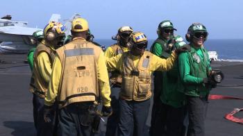 USS George H.W. Bush Aircraft Carrier Flight Deck Drills - YouTube