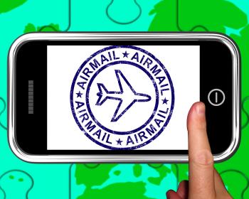 Airmail On Smartphone Showing Air Delivery