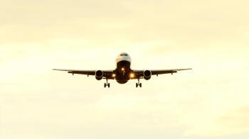 close up of airplane - flight flying - transportation background ...