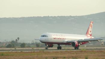 Jet Plane Landing at Mallorca Airport Passenger Airplane Landing at ...