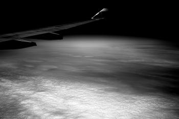 Airplane Wing in Gray Scale Photohraphy