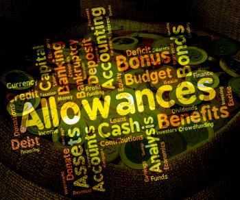 Allowances Word Shows Bonus Text And Award