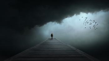 dark, alone, sad, birds, clouds, loneliness :: Wallpapers