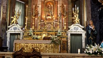 4K Basilica altar of Saint Mary church, Rome Italy Stock Video ...