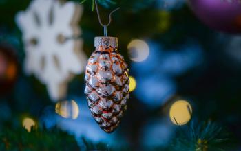 Amber Glass Pine Cone Ornament