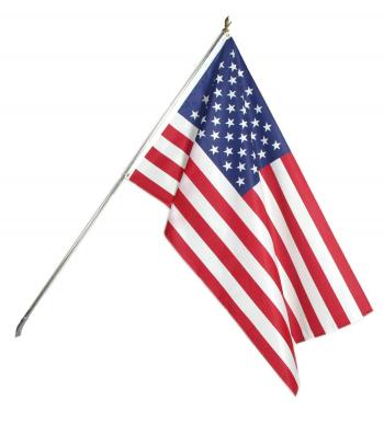 3X5 American Flag Kit - 6' Tin Plated Pole