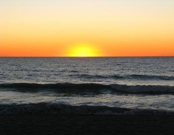 An ocean sunset landscape