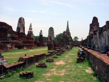 Ancient Siamese temple  ruins, Ayutthaya, Thailand