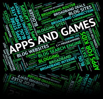 Apps And Games Represents Play Time And Application