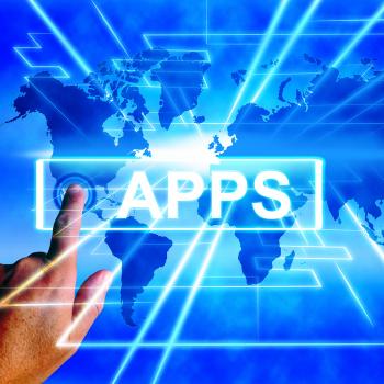 Apps Map Displays Internet and Worldwide Applications