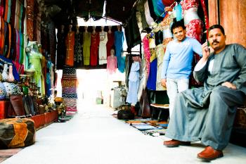 Arabic man and shop