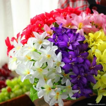 Best Quality Artificial Flower Fake Mini Lily 30 Heads Bouquet Craft ...