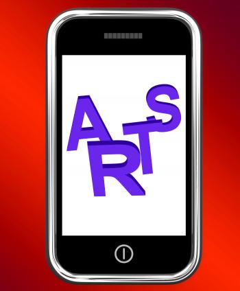 Arts On Phone Shows Creative Design Or Artwork