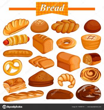 Set of yummy assorted Bread and Bakery Food item — Stock Vector ...