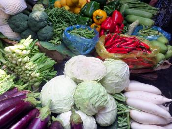Assorted vegetables at Cambodian  market