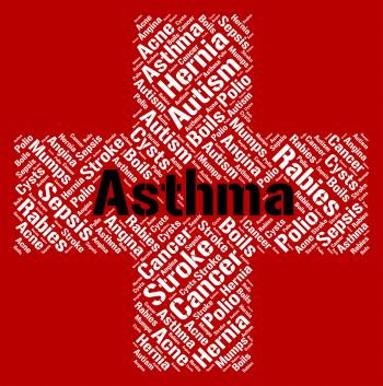 Asthma Word Indicates Poor Health And Afflictions