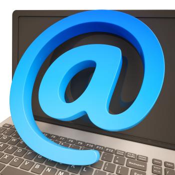 At Sign Keyboard Shows Online Mailing Communication