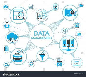 Data Management Concept Data Analytics Network Stock Vector (2018 ...