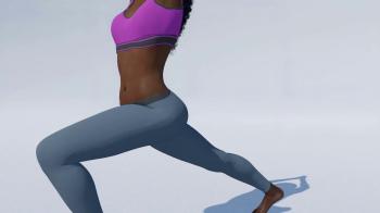 Young attractive african american athletic woman practicing yoga ...