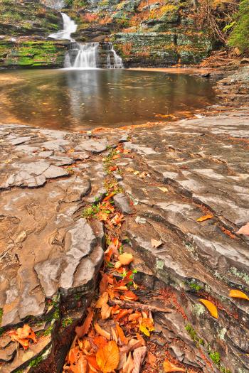 Autumn Crater Waterfall - HDR