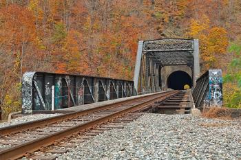 Autumn Graffiti Train Track - HDR