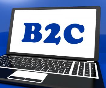 B2c On Laptop Shows Business To Customer Or Consumers