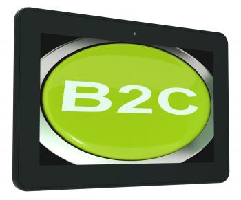 B2c Tablet Means Business To Consumer Buying Or Selling
