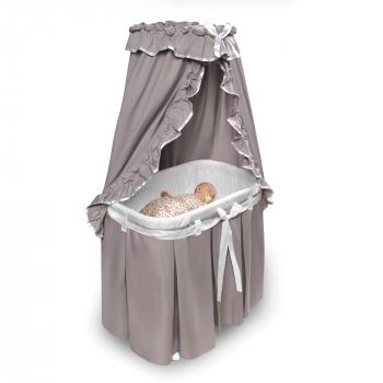 Badger Basket Majesty Baby Bassinet with Canopy, Black Toile ...