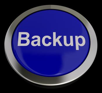 Backup Button In Blue For Archiving And Storage