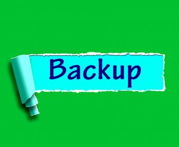 Backup Word Shows Data Copying Or Backing Up