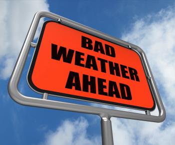Bad Weather Ahead Sign Shows Dangerous Prediction