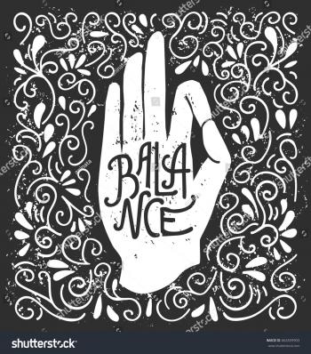 Balance Vector Illustration White Hand Silhouette Stock Vector ...