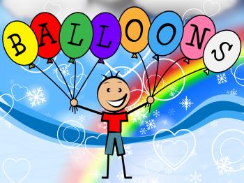 Balloons Boy Means Celebration Youth And Kids