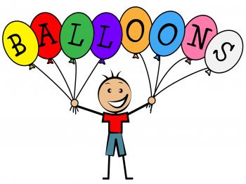 Balloons Boy Means Child Celebrate And Kid