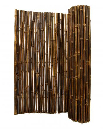 Natural Black Bamboo Fence 1" D x 6' H x 8' L