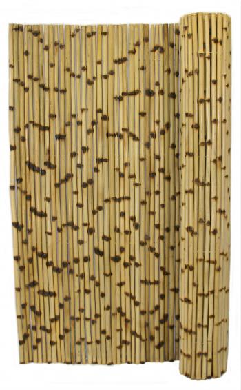 Natural Burnt Bamboo Fence 1" D x 8' H x 8' L