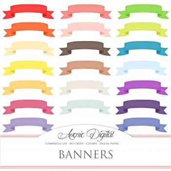 Colorful Ribbon Banner Clipart ~ Illustrations ~ Creative Market