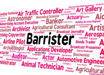 Barrister Job Means Counselor Text And Lawyers