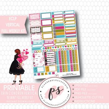 Be Mine Valentine's Day Full Weekly Kit Printable Planner Stickers ...